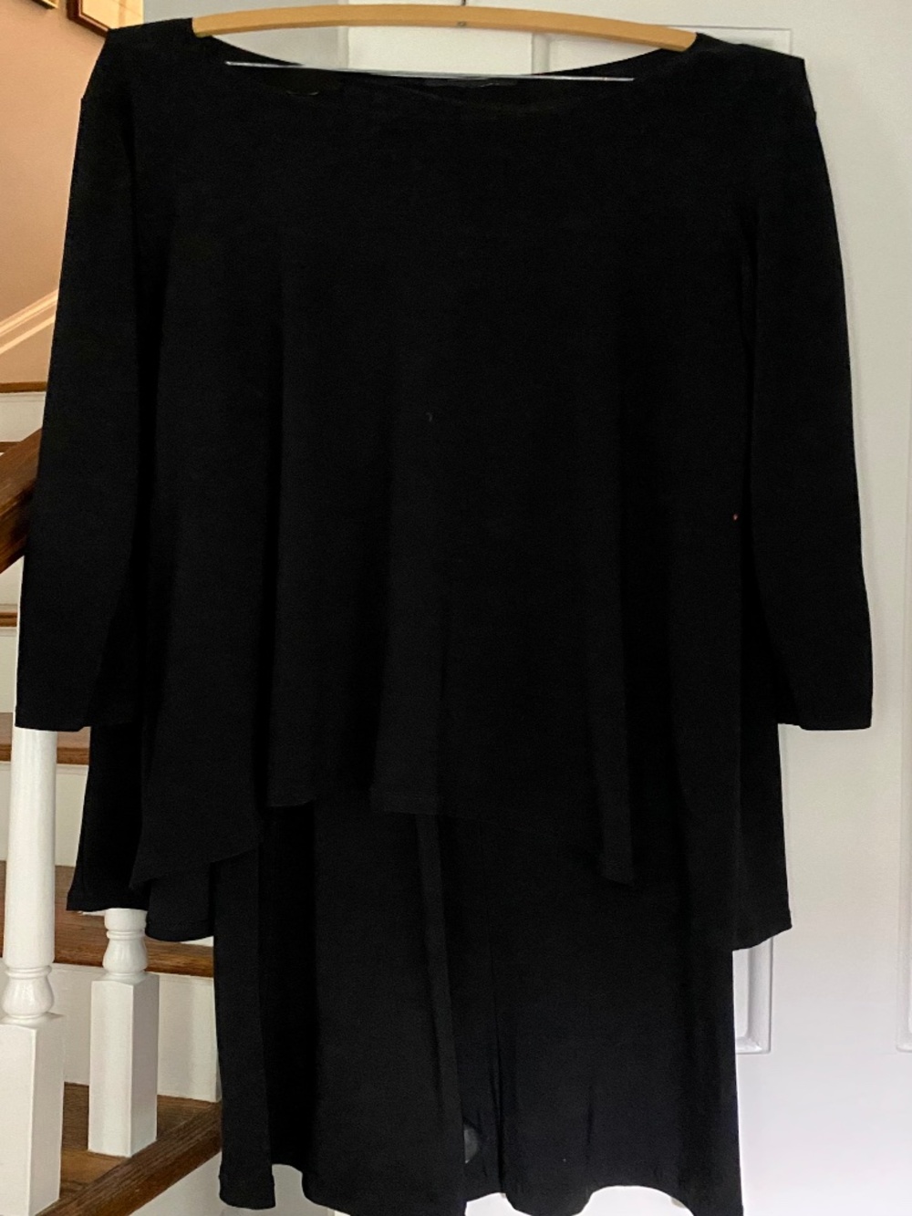 Black Polyester Pant Suit with Flared Top and Flared Pants. Pretty Woman L
